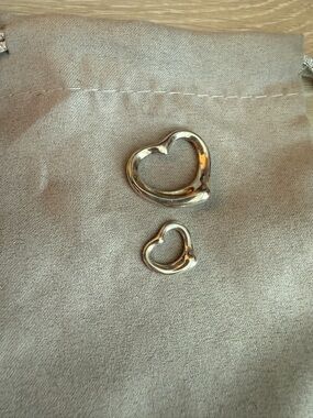 Tiffany & Co. Silver Open Heart Pendant and Charm